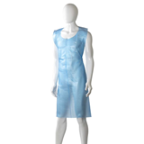 Disposable Polyethylene Back Tie Apron Blue, 800mm x 1250mm x 20mu, Light Duty, 100 Aprons Box